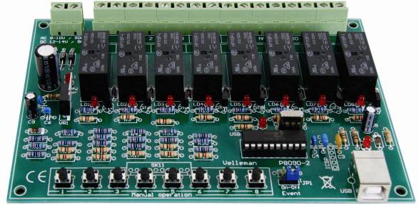Whadda WSI8090 8-Kanal-USB-Relay-Karte