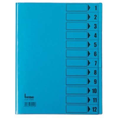 bene - Ordnungsmappe 084800BL DIN A4 12 Fächer PVC blau
