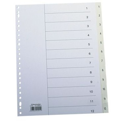 Soennecken - Register 2116 DIN A4 1-12 volle Höhe PP weiß