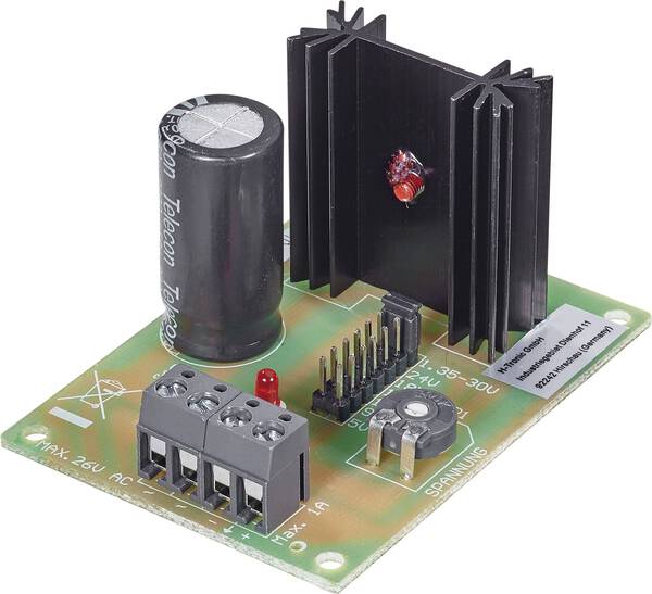 H-Tronic Netzteilmodul Baustein Eingangsspannung (Bereich): 5 - 26 V/AC Ausgangsspannung (Bereich): 1.35 - 30 V/DC 1.0