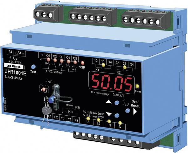 Ziehl UFR1001E Spannungs- und Frequenzrelais Anzahl Relais-Ausgänge: 2 Anzahl analoge Eingänge: 1