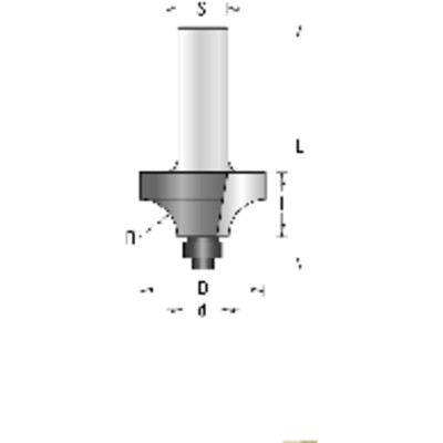 GUHDO® - HW-Viertelstabfräser Schaft-ø8mm Z2 D25,4 R6,35