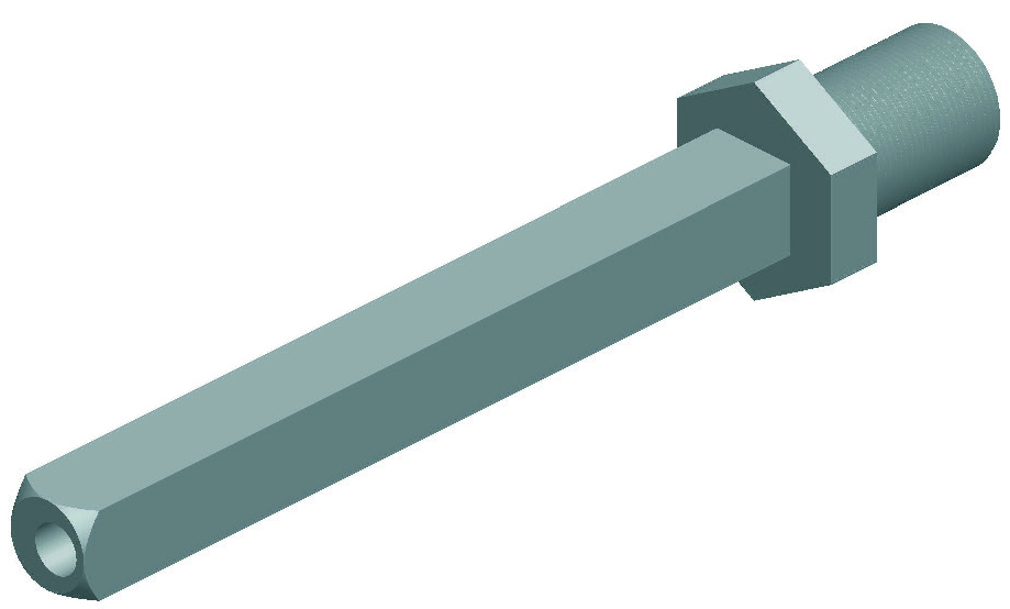 HERMAT Wechselstift für Türdrücker 4206.L, VK 8 mm, Eisen, 110 mm