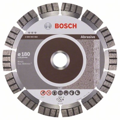 Bosch - Diamanttrennscheibe Best for Abrasive, 180 x 22,23 x 2,4 x 12mm (2608602682)