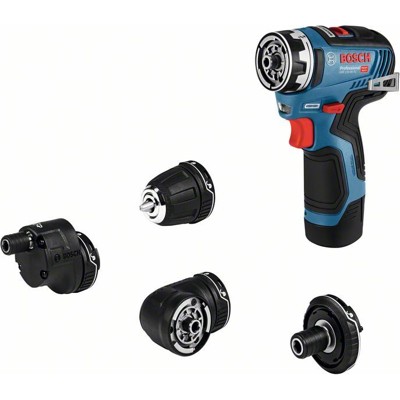 Bosch - Akku-Bohrschrauber GSR 12V-35 FC mit 2x 3.0 Ah Li-Ion Akku, Aufsatz & L-BOXX