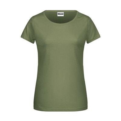 James & Nicholson - Damen Basic T-Shirt 8007, khaki, Größe XXL