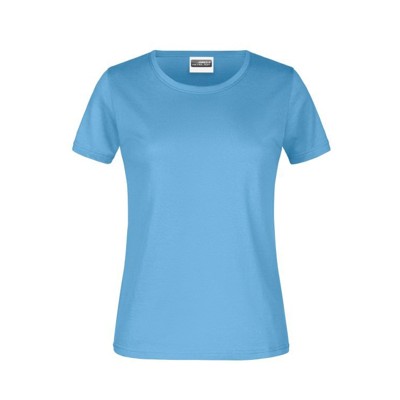 James & Nicholson - Damen Basic T-Shirt 180g JN789, himmel-blau, Größe S