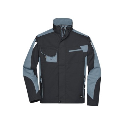 James & Nicholson - Workwear Jacke JN821, schwarz/carbon, Größe L