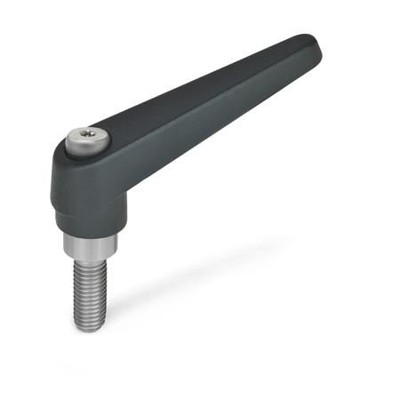 Ganter Norm® - 101.1-14-M5-20-SW Verstellbare Klemmhebel, Zink-Druckguss, Schraube Edelstahl