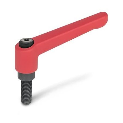 Ganter Norm® - 300-92-M10-25-RS Verstellbare Klemmhebel, Zink-Druckguss, Schraube Stahl brüniert