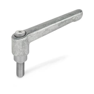 Ganter Norm® - 300.1-78-M8-50-RH Verstellbare Klemmhebel, Zink-Druckguss, Schraube Edelstahl