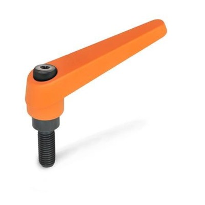 Ganter Norm® - 101-18-M6-25-OS Verstellbare Klemmhebel, Zink-Druckguss, Schraube Stahl