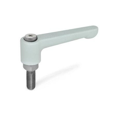 Ganter Norm® - 302.1-22-M3-16-SR Flache verstellbare Klemmhebell, Zink-Druckguss, Schraube Edelstahl