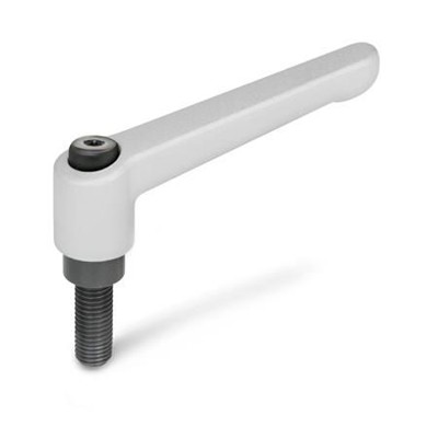 Ganter Norm® - 300-108-M16-40-SR Verstellbare Klemmhebel, Zink-Druckguss, Schraube Stahl brüniert