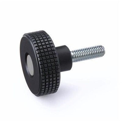 Ganter Norm® - 534-50-M10-20-SW-DGR Kordelgriffschrauben, Kunststoff, Abdeckkappe farbig