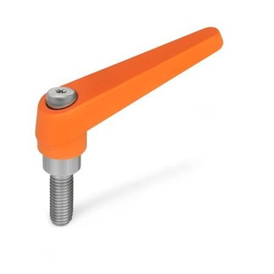 Ganter Norm® - 101.1-18-M8-32-OS Verstellbare Klemmhebel, Zink-Druckguss, Schraube Edelstahl