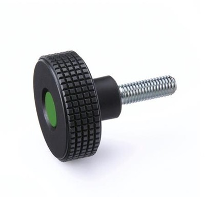 Ganter Norm® - 534-50-M10-50-SW-DGN Kordelgriffschrauben, Kunststoff, Abdeckkappe farbig