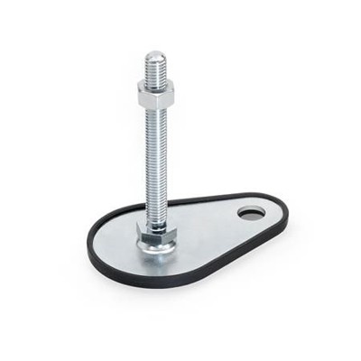 Ganter Norm® - 42-50-M10-80-A1-SK Stellfüße Stahl verzinkt, mit Befestigungslasche,Tropfenform