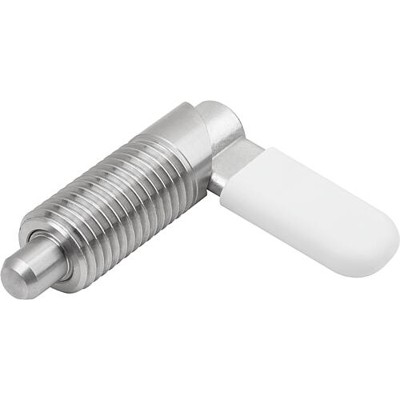 KIPP - SPERRRIEGEL, D=12, M20X1,5, FORM:C M. GEWINDEHÜLSE, M. KAPPE, EDELSTAHL BLANK, KOMP:POLYPROPYLEN GRAU RAL7035