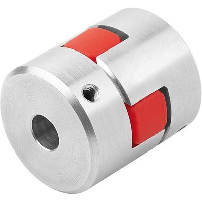 KIPP - ELASTOMER-KLAUENKUPPLUNG KLEMMUNG MIT GEWINDESTIFT GR.12, D1=6, D2=10, L=34, ALUMINIUM, KOMP:POLYURETHAN, BLAU, D4=25