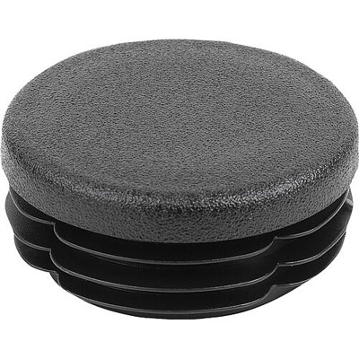 KIPP - VERSCHLUSSSTOPFEN FÜR RUNDROHRE D=45, FORM:A, POLYETHYLEN SCHWARZ