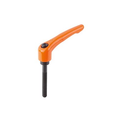 KIPP - KLEMMHEBEL GR.5 M12X60, ZINK ORANGE RAL2004 SEIDENMATT, KOMP:STAHL BRÜNIERT