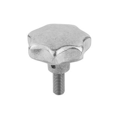 KIPP - STERNGRIFF DIN6336 D=M10X25 D1=50 H=32, FORM:L, ALUMINIUM, KOMP:EDELSTAHL