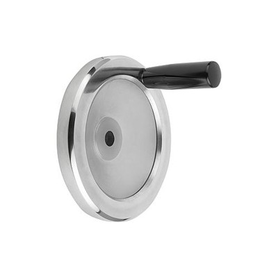 KIPP - SCHEIBENHANDRAD D1=160 PASSBOHRUNG D2=15H7 ALUMINIUM, KOMP:DUROPLAST, GRIFF DREHBAR