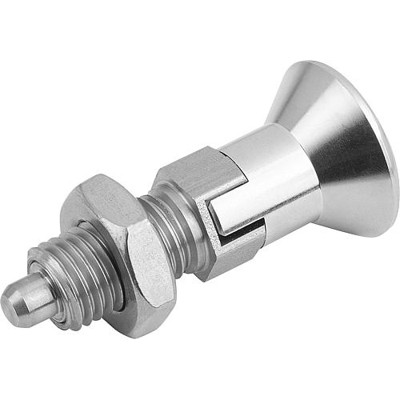 KIPP - ARRETIERBOLZEN GR.5 D1=M24X2, D=16, FORM:D M.RASTNUT, M.KONTERMUTTER, EDELSTAHL 1.4404 BLANK, KOMP:EDELSTAHL