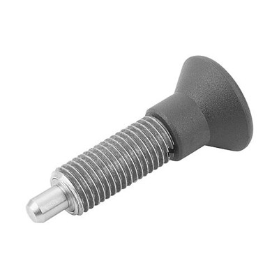 KIPP - ARRETIERBOLZEN OHNE RASTNUT GR.4 M20X1,5, FORM:G, EDELSTAHL UNGEHÄRTET, KOMP:THERMOPLAST SCHWARZGRAU RAL7021