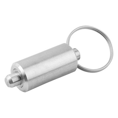 KIPP - ARRETIERBOLZEN OHNE BUND GR.1, D1=12, D=5, L=52, FORM:V MIT SCHLÜSSELRING OHNE RASTNUT, EDELSTAHL UNGEHÄRTET