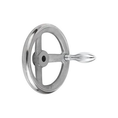 KIPP - HANDRAD DIN950, D1=200 PASSBOHRUNG D2=18H7, GRAUGUSS, KOMP:STAHL, BALLENGRIFF FESTSTEHEND