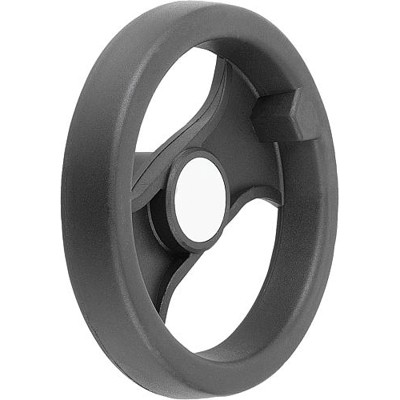 KIPP - 2-SPEICHENHANDRAD D1=99 PASSBOHRUNG MIT NUT D2=12H7, B3=4, T=13,8, POLYAMID, OHNE GRIFF