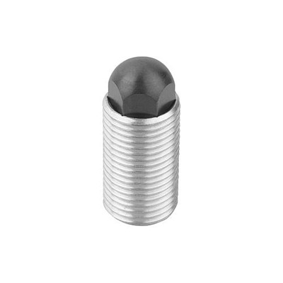 KIPP - FEDERNDES ZUG-/DRUCKSTÜCK STANDARD FEDERKRAFT, MIT VERDREHSICHERUNG D=M16X1,5 L=28, FORM:H, STAHL,