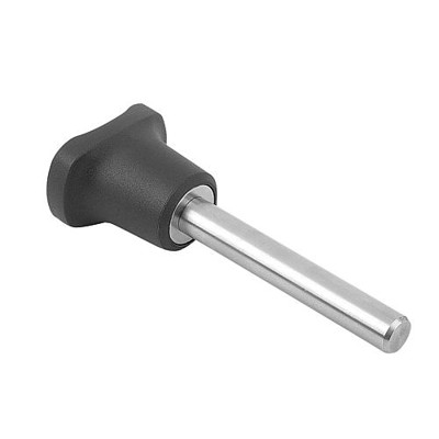 KIPP - STECKBOLZEN MIT PILZGRIFF, M. MAGNET. AXIALSICHERUNG GR.3, D1=12 L=30, EDELSTAHL, KOMP:THERMOPLAST