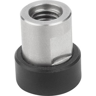 KIPP - SPANNSTÜCK VERSTELLBAR D=M06, H=18, EDELSTAHL 1.4305 BLANK, KOMP:THERMOPLAST