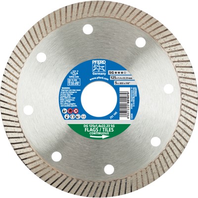 PFERD - Diamant-Trennscheibe DG FL 125x1,4x22,23 mm SG z. Trennen v. Fliesen, hohe Schnittqualität