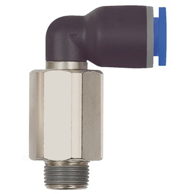 RIEGLER® - L-Steckverschraubung »Blaue Serie« lang, drehbar, R 3/8" A, Ø16mm