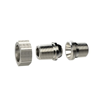 RIEGLER® - <p>Lösb. Doppelgew.nippel, kon. dichtend, R 2 a., R 2 a., MS vern.</p>