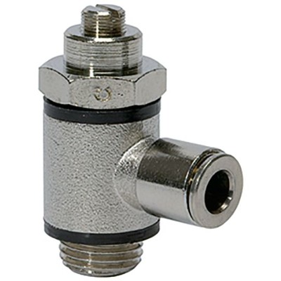 RIEGLER® - Drosselrückschlagventil, Abluftdrosselung Steckverbinder G 1/8", Schlauch 4