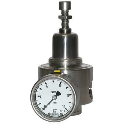 RIEGLER® - Edelstahl-Druckregler, 1.4404, rücksteuerbar, G 1/2", 0,5 - 8 bar