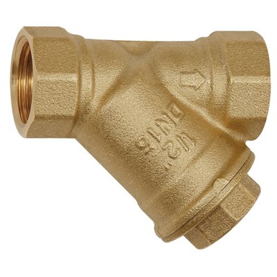 RIEGLER® - Schmutzfänger, Messing blank, G 1/2", DN 15, MW 0,5mm