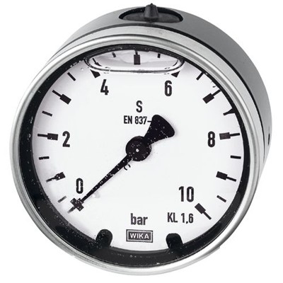 RIEGLER® - Glyzerinmanometer, Metallgehäuse, G 1/2" hinten exzentrisch, 0-2,5 bar, Ø 100