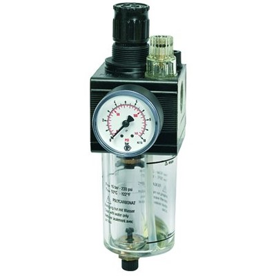 RIEGLER® - Kombi-Wartungseinheit, mit PC-Behälter, BG 1, G 1/4", 0,5 - 10 bar
