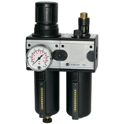 RIEGLER® - Wartungseinheit 2-teilig »multifix« mit Metallbehälter, BG 1, G 3/8"