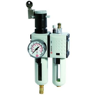 RIEGLER® - Wartungseinheit 2-teilig »FUTURA«, PC-Behälter, BG 4, G 3/4", 0,5 - 8 bar, VA