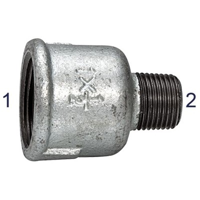 RIEGLER® - Reduziermuffe 246, I/A, Rp 1", R 3/4", Temperguss schwarz