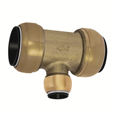 RIEGLER® - T-Reduzierverbinder Messing, »sharkbite« für Rohr-ø1 42mm, für Rohr-ø2 22mm