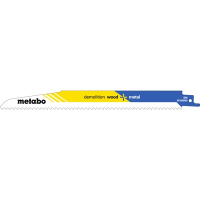 metabo® - Säbelsägeblatt "demolition wood + metal" 225x1,6mm BIM 6 TPI 631926000, 5er-Pack