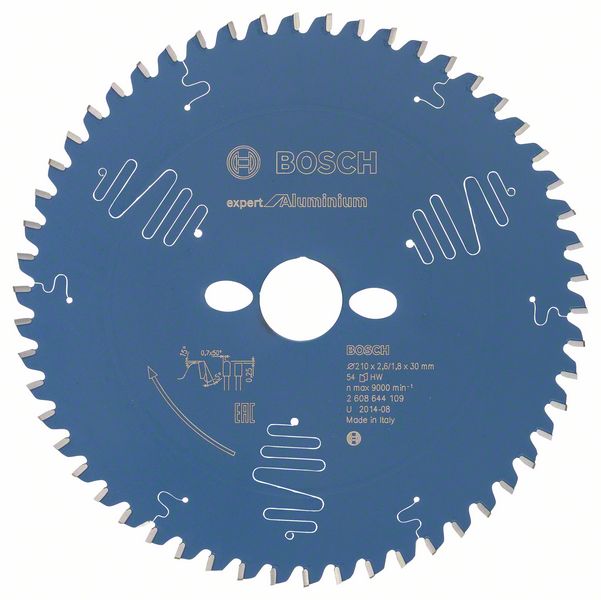 BOSCH Kreissägeblatt Expert for Aluminium, 210 x 30 x 2,6 mm, 54